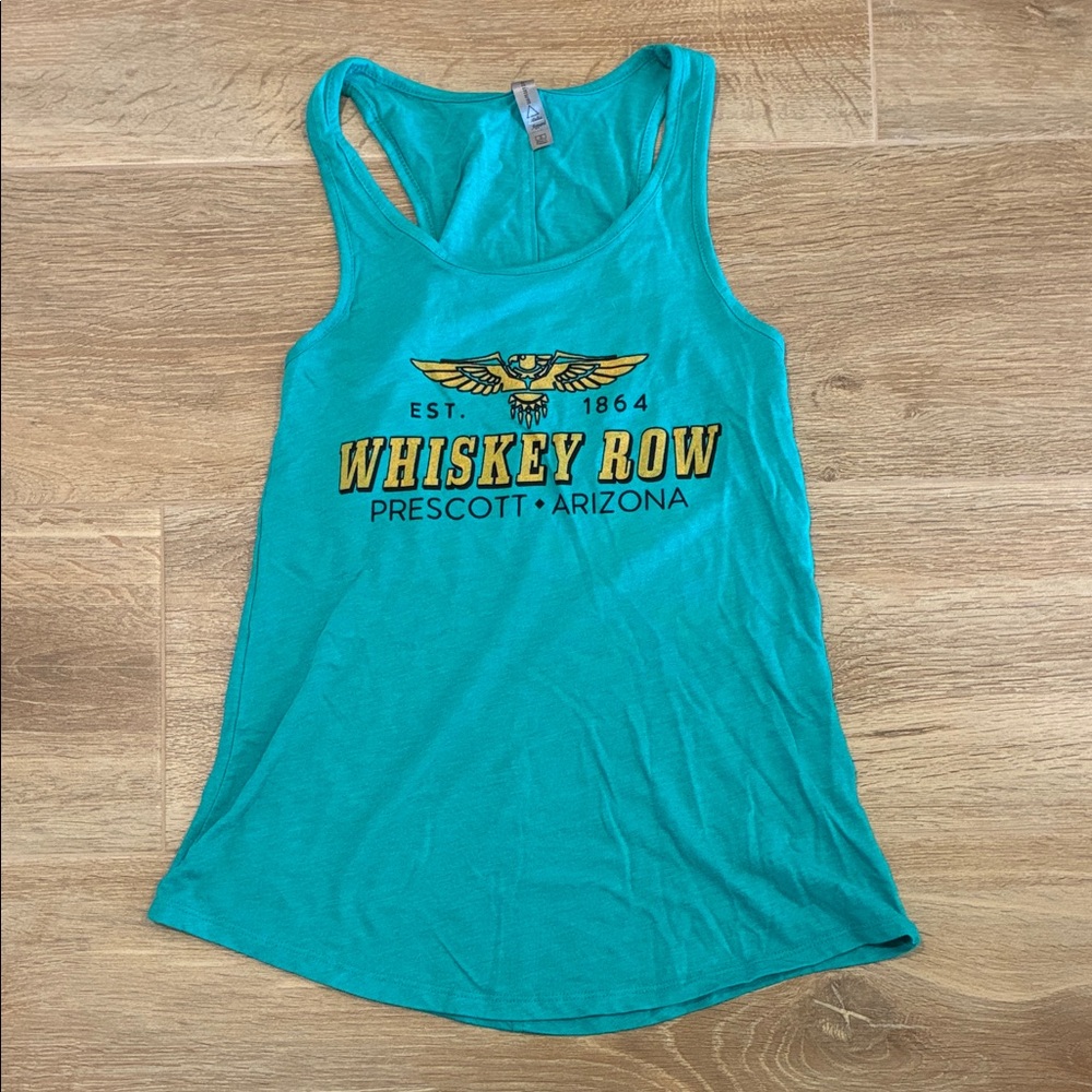 Whiskey Row Prescott Arizona Teal Tank Top for Women Small